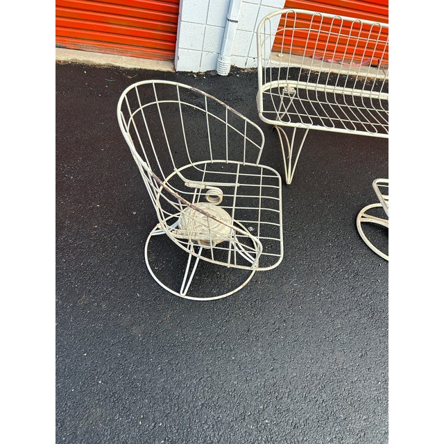 Vintage Homecrest Patio Set Bench, Recliner, Round Swivel & Ottoman, Attributed. 4 Pieces For Sale In Washington DC - Image 6 of 6