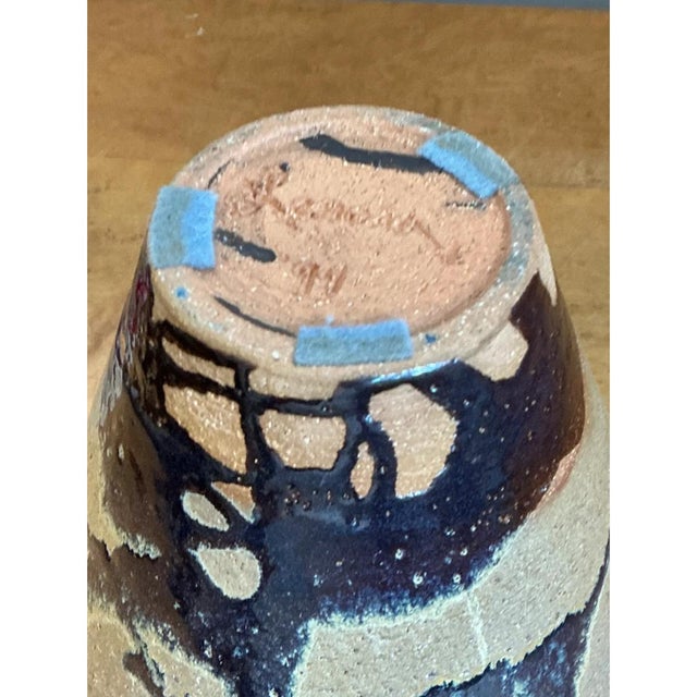 Vintage Abstract Glazed Ceramic Vase For Sale - Image 11 of 12