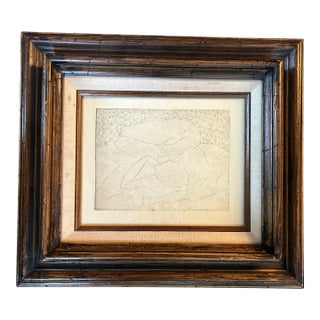 1970’s Original Abstract Expressionist Nude Female Figure Etching For Sale