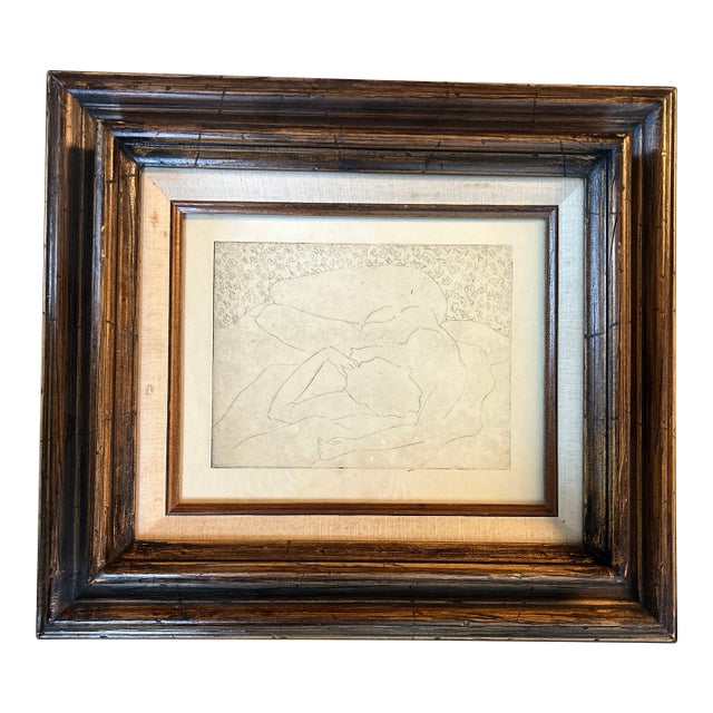 1970’s Original Abstract Expressionist Nude Female Figure Etching For Sale