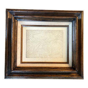 1970’s Original Abstract Expressionist Nude Female Figure Etching