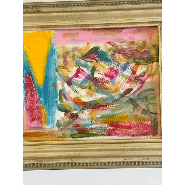 Abstract Mini Mixed Media Painting Signed For Sale - Image 9 of 10