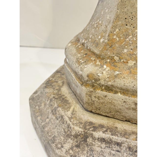 Large English Sundial of Composition Stone With Bronze Dial for the Garden For Sale - Image 10 of 13