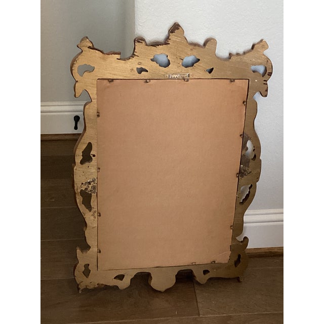 Hollywood Regency Vintage Hollywood Regency Wall Mirror Gold Resin Frame For Sale - Image 3 of 6