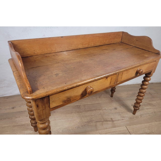 Victorian Pine Farmhouse Kitchen Table, 19th Century For Sale - Image 6 of 18