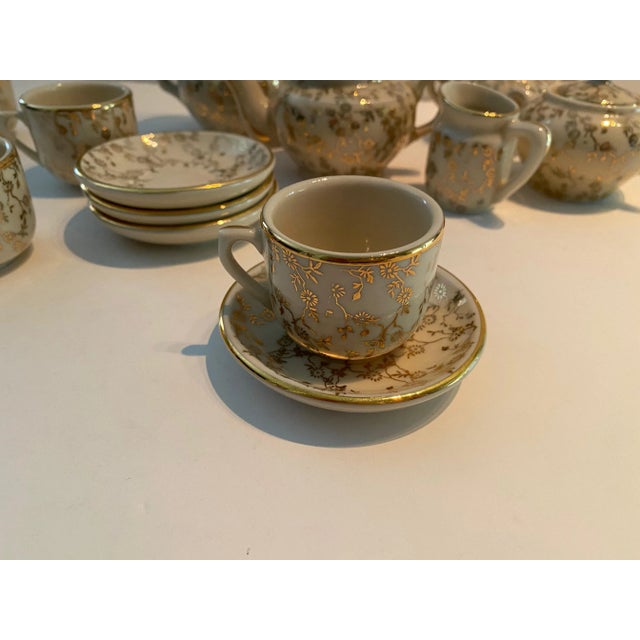Vintage Gold Filagree Childs Tea Set- 17 Pieces For Sale In Los Angeles - Image 6 of 11