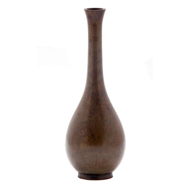 Mid 20th Century Japanese Bronze Bud Vase With Smooth Finish For Sale - Image 9 of 9