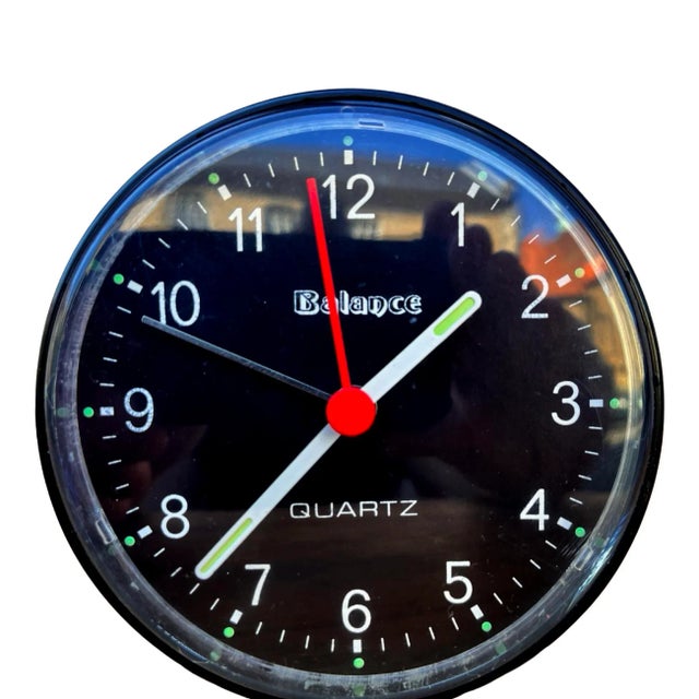 Black Electric Alarm Clock, Balance, Germany, 1980s. For Sale - Image 6 of 6