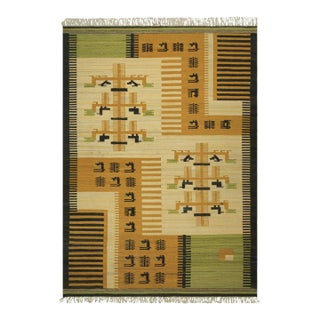 Vintage Scandinavian Kilim With Geometric Patterns | Rug and Kilim For Sale