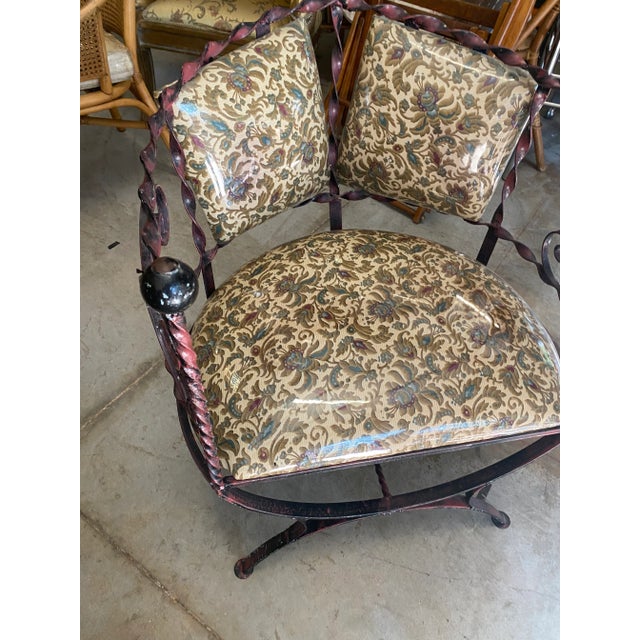 1970s 1970s Vintage Italian Revival Metal Twist Chair For Sale - Image 5 of 6