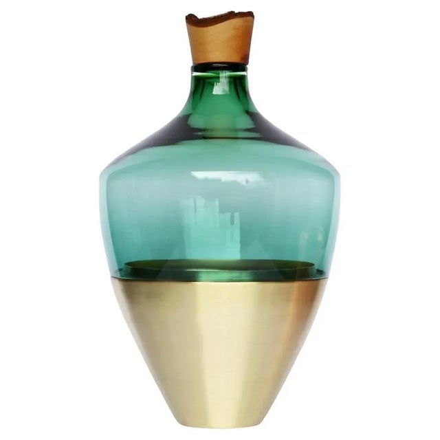 Large Green Blue India Vase II by Pia Wüstenberg For Sale - Image 9 of 9