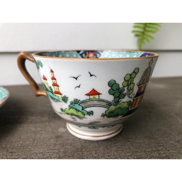 Mid 20th Century Mid 20th Century Crown Staffordshire "Ye Old Willow" Cup and Saucer For Sale - Image 5 of 7