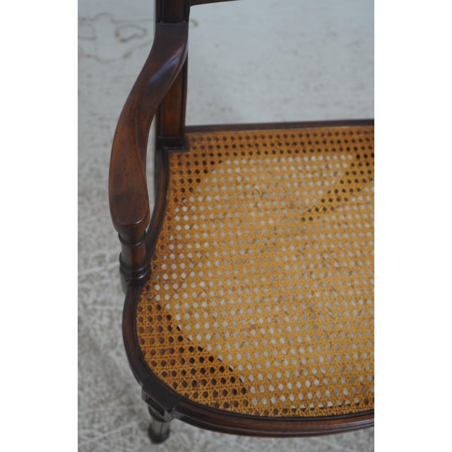 Wood Theodore Alexander Regency Style Cane Seat Arm Chair For Sale - Image 7 of 18