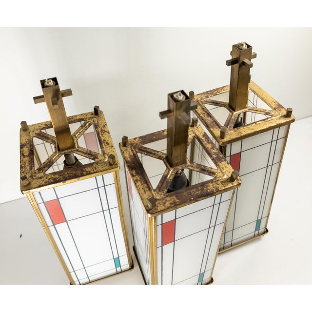 20th Century Modern Pendant Lamp Shades in De-Stijl Style After Piet Mondrian For Sale - Image 10 of 18