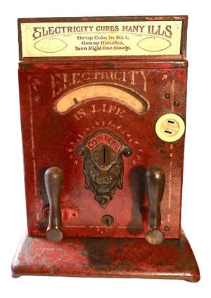1920s Original Mills Arcade Game 1920's "Electricity Cures All Ills" Object