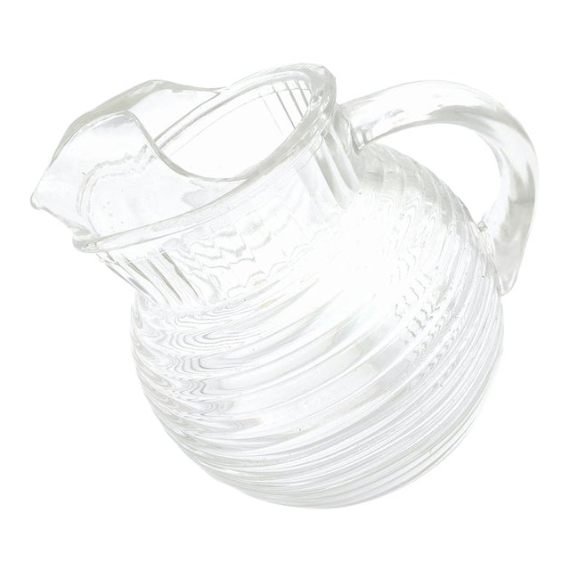 Vintage Clear Depression Glass Pitcher or Vase For Sale