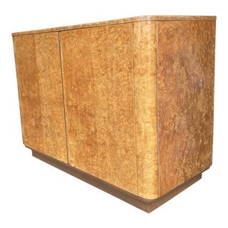 English Art Deco Burlwood Bedroom Cabinet For Sale