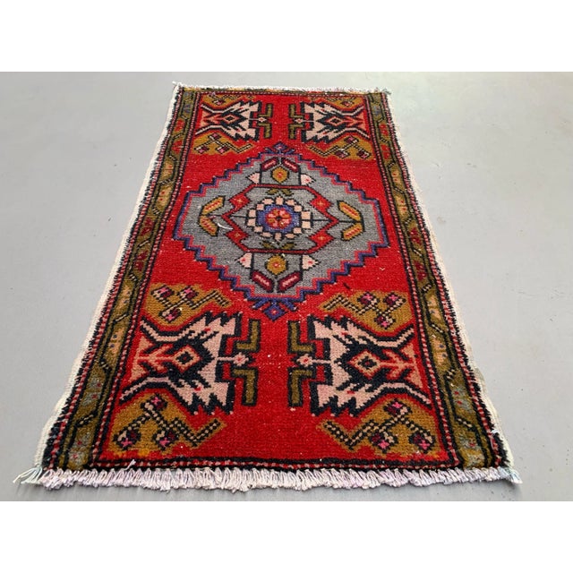 "Old Turkish Rug, Pretty, little Turkish rug, made in the 1960s to 1970s, this is a lovely central Turkish rug, woven with...