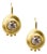 Solitaire Diamond Disc Gold Hook Earrings, Pair For Sale