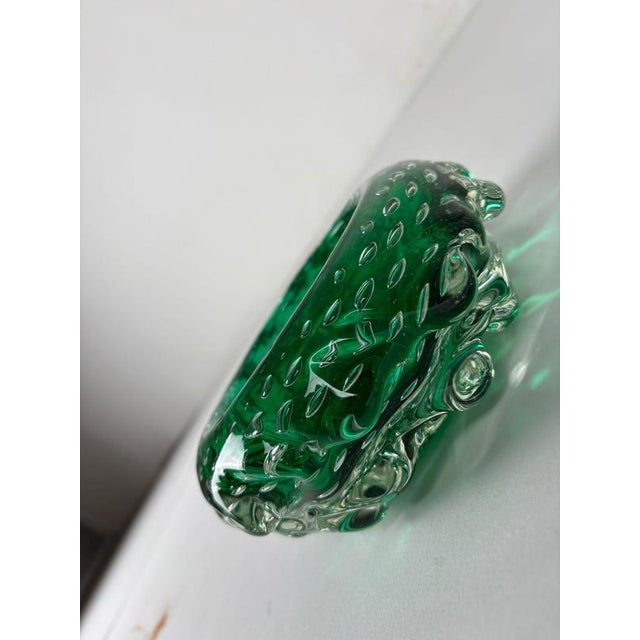 Emerald Green Murano Glass Ashtray, 1970s For Sale - Image 10 of 12