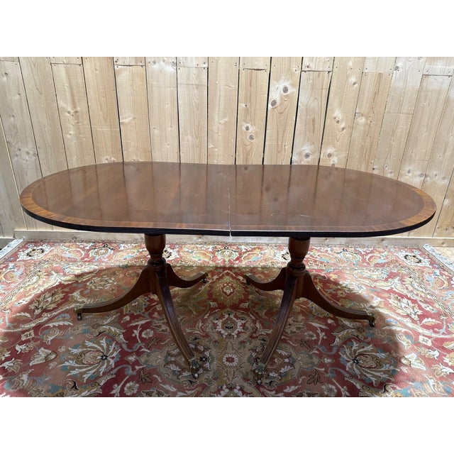 Large Extendable English Mahogany Regency Style Table with Brass Claw Legs, 1890s For Sale - Image 11 of 13