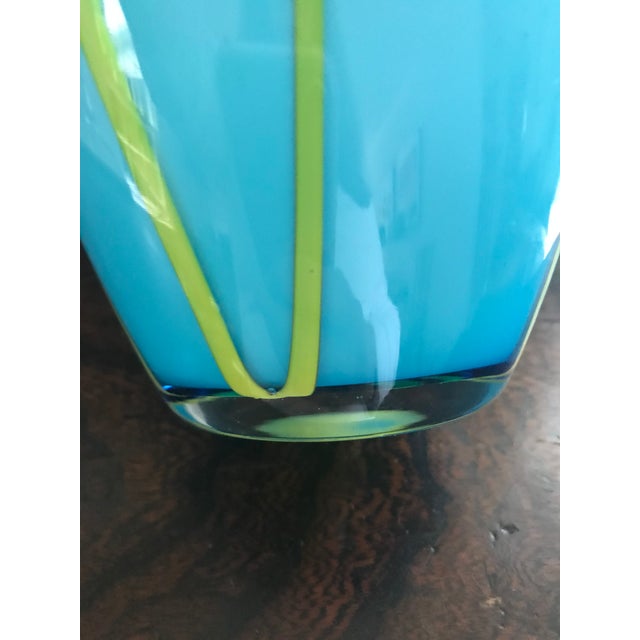 Turquoise Blue Art Glass Vase Chairish