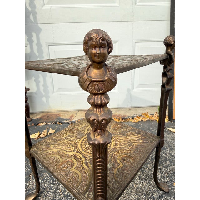 Late 20th Century Late 20th Century Edwardian Revival Ornate Metal Plant Stand For Sale - Image 5 of 10