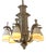 Art Deco Silvered Bronze and Alabaster Chandelier, 1920s For Sale
