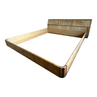 Vintage Henredon Scene Two King Size Storage Headboard and Bed Frame For Sale