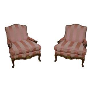 Pair Ej Victor French Style Bergere Chairs For Sale