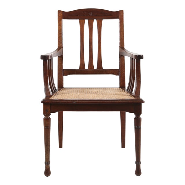 Antique Armchair with Cane Seat, France, 1890 For Sale