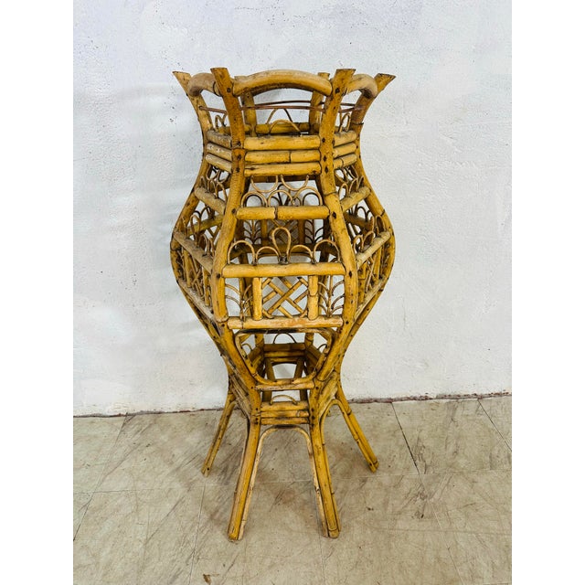 Large Vintage Rattan Plant Stand For Sale - Image 12 of 12