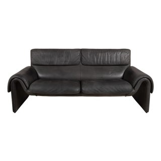 Black Leather DS-2011 Two-Seater Sofa from De Sede For Sale
