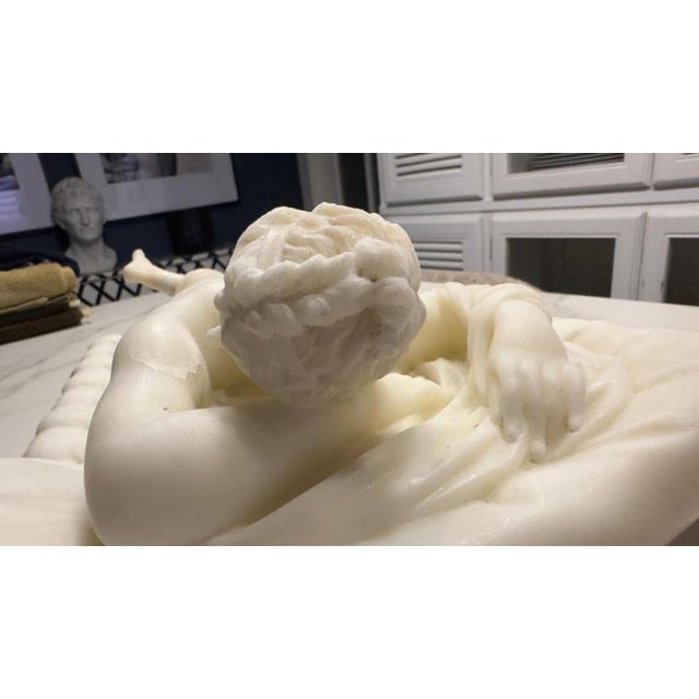 Italian School Artist, Nude Sculpture of Hermaphroditus, 19th Century, White Carrara Marble For Sale - Image 18 of 18
