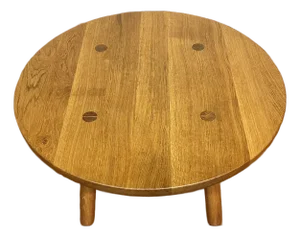 Vintage Solid Oak Round Coffee Table
