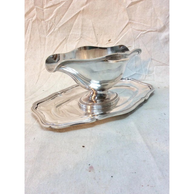 Metal 20th Century French Hotel Silver Silverplate Sauce Boat For Sale - Image 7 of 13
