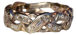 The Sissonville: Ladies Antique Handmade White Gold Diamond Eternity Band