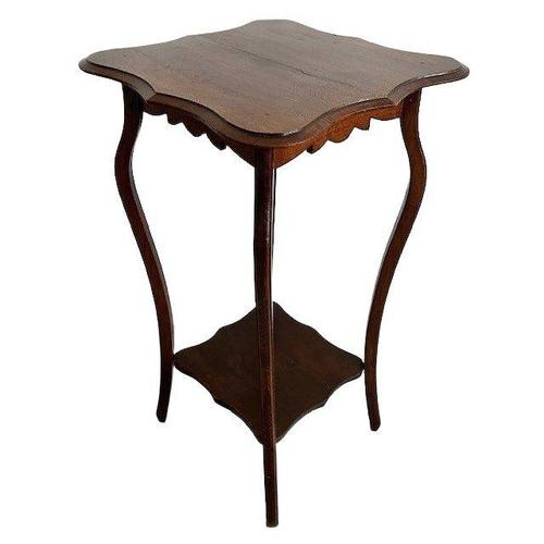 Tall Vintage Art Nouveau Oak Plant Table, 1920s For Sale - Image 3 of 10