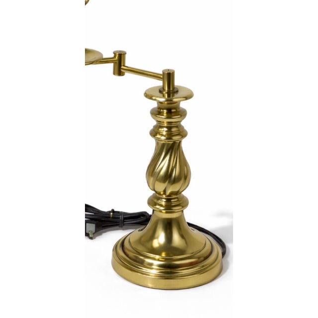 Stiffel 1970s Stiffel Northbrook Barley-Twist Swing-Arm Brass Lamps - a Pair For Sale - Image 4 of 11