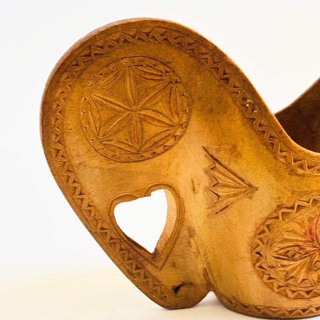 Mid 20th Century Yugoslavian Folk Art Carved Wood Wedding Cup For Sale - Image 5 of 10