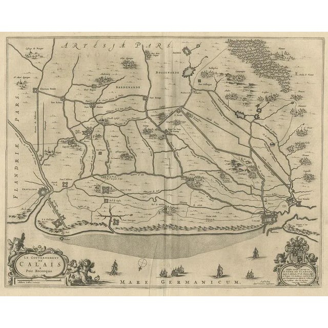 Antique map of France titled 'Le Gouvernement de Calais'. Attractive map of the north-western part of France including the...