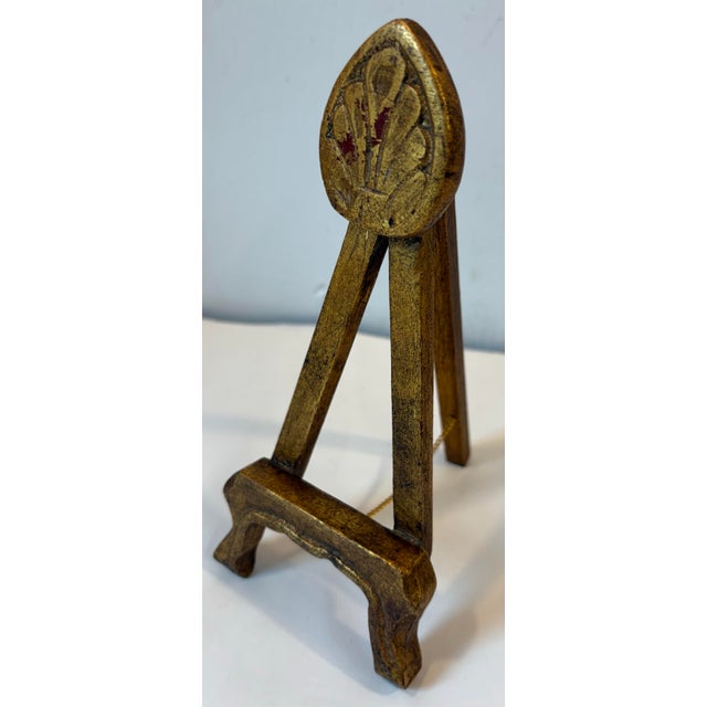 Vintage Italian Gilt Wood Petite Table Easel For Sale - Image 4 of 6