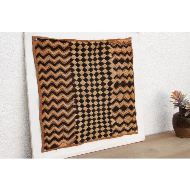 Lattice African Kuba Cloth Panel For Sale - Image 4 of 7