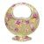 Antique Japanese Nippon Hand Painted Porcelain Gold Gilt Handle Moon Basket Vase For Sale