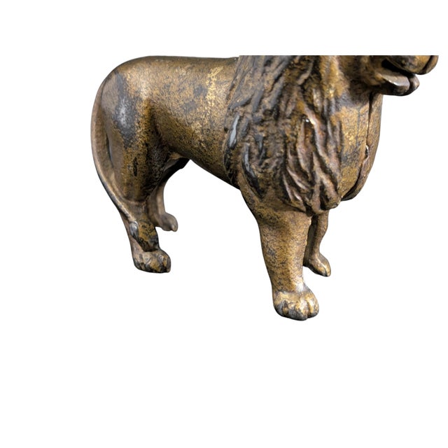 1900 Gold Lion Coin Bank Die Cast Metal by Ac Williams For Sale - Image 4 of 7