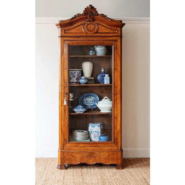 Antique French Bibliotheque Bookcase ca. 1860s An elegant antique French bookcase vitrine dates to the late 19th century...