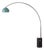 Iconic 95" Arc Floor Lamp, Mid-Century Modern, Turquoise Shade, Black Nickel, Marble Base For Sale