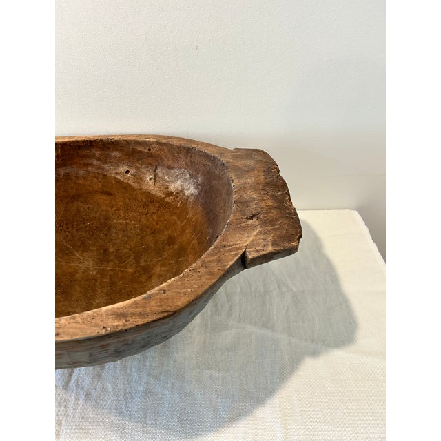 Handmade Wooden Dough Bowl, Late 19th Century For Sale - Image 9 of 10