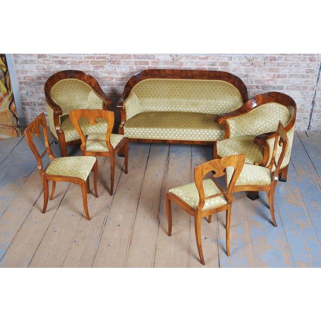Empire Seating Set in Walnut, Austria, 1810s, Set of 3 For Sale - Image 6 of 18