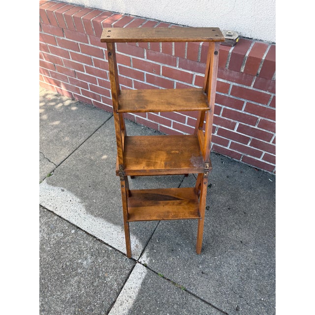 1900 - 1909 Antique Library Ladder Chair For Sale - Image 5 of 6